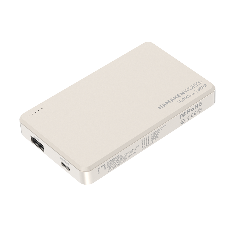 SSPB(準固体電池モバイルバッテリー) 10,000mAh  シャンパンゴールド